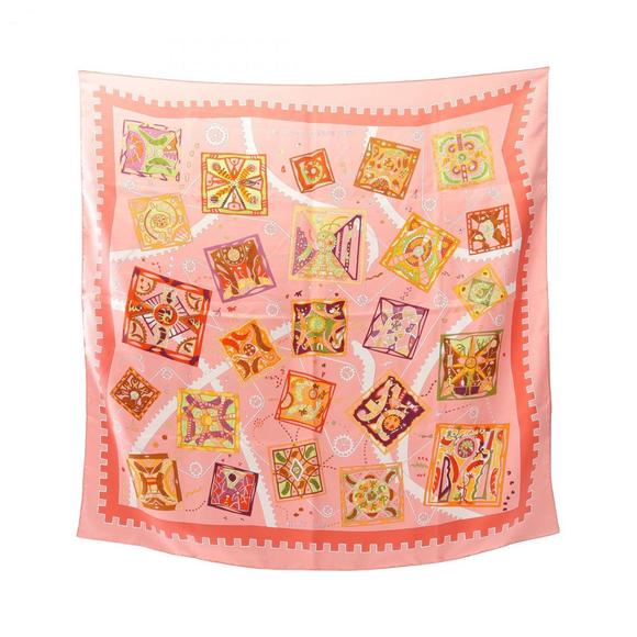 HERMES Pink Silk Scarf - Picture 2 of 11